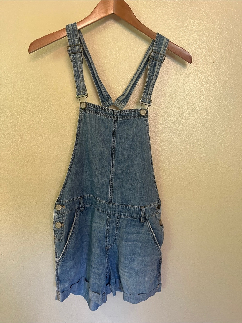 Free People Denim Short Overalls Romper 4